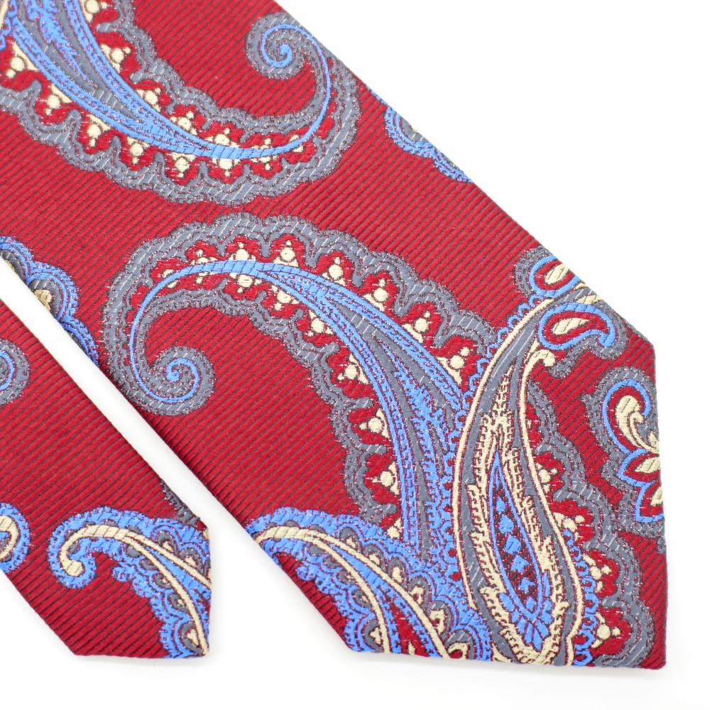 Blake & Hudson Neckwear Silk Tie‎ Woven Paisley Red Blue